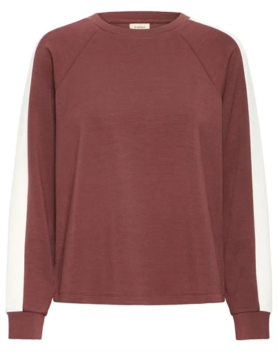 Fransa - FRAurora Sweatshirt - Rum W. White Contrast
